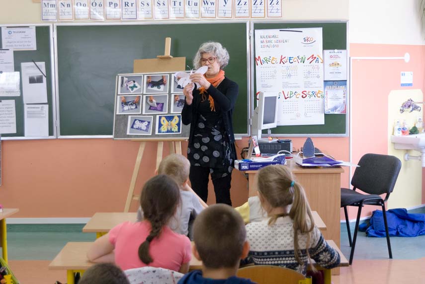 Kalkograficzne spotkanie z Czytelnikami z klas 1-4 w Szkole Podstawowej w Starej Niedziałce pod Mińskiem Mazowieckim